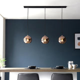 3 Light Linear Pendant in Matt Black with Copper Mirrored Glass (0711BOL102929)