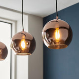 3 Light Linear Pendant in Matt Black with Copper Mirrored Glass (0711BOL102929)