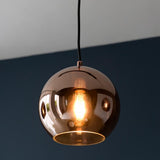 3 Light Linear Pendant in Matt Black with Copper Mirrored Glass (0711BOL102929)