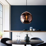 1 Light Pendant in Matt Black with Copper Mirrored Glass (0711BOL102930)