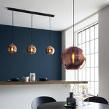 1 Light Pendant in Matt Black with Copper Mirrored Glass (0711BOL102930)