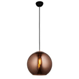 1 Light Pendant in Matt Black with Copper Mirrored Glass (0711BOL102930)