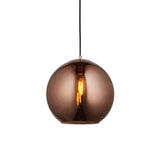 1 Light Pendant in Matt Black with Copper Mirrored Glass (0711BOL102930)