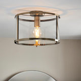 1 Light Flush in Antique Brass with Clear Glass Shade (0711HOP103112)