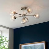 6 Light Semi Flush in Bright Nickel (0711ALL104050)
