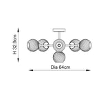 6 Light Semi Flush in Bright Nickel (0711ALL104050)