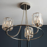 3 Light Semi Flush in Bright Nickel with Clear Cut Glass Shades (0711BER104107)