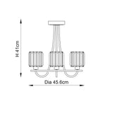 3 Light Semi Flush in Bright Nickel with Clear Cut Glass Shades (0711BER104107)