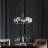 5 Light Pendant in Bright Nickel with Clear Cut Glass Shades (0711BER104108)