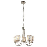 5 Light Pendant in Bright Nickel with Clear Cut Glass Shades (0711BER104108)