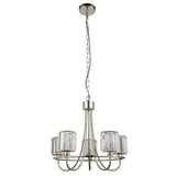 5 Light Pendant in Bright Nickel with Clear Cut Glass Shades (0711BER104108)