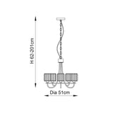 5 Light Pendant in Bright Nickel with Clear Cut Glass Shades (0711BER104108)