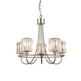 5 Light Pendant in Bright Nickel with Clear Cut Glass Shades (0711BER104108)