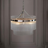 5 Light Pendant in Polished Nickel with Clear Glass Rods (0711MAR104112)