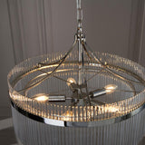5 Light Pendant in Polished Nickel with Clear Glass Rods (0711MAR104112)