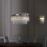 5 Light Pendant in Polished Nickel with Clear Glass Rods (0711MAR104112)