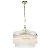 5 Light Pendant in Polished Nickel with Clear Glass Rods (0711MAR104112)