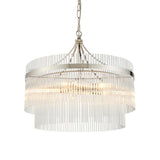 5 Light Pendant in Polished Nickel with Clear Glass Rods (0711MAR104112)