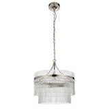 3 Light Pendant in Polished Nickel with Clear Glass Rods (0711MAR104113)