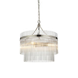 3 Light Pendant in Polished Nickel with Clear Glass Rods (0711MAR104113)