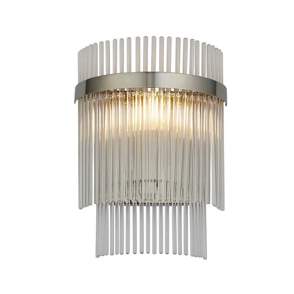 Wall Light in Polished Nickel with Clear Glass Rods (0711MAR104114)
