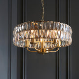 5 Light Pendant in Antique Brass - Clear Cut Faceted Glass (0711CLI106244)