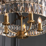 5 Light Pendant in Antique Brass - Clear Cut Faceted Glass (0711CLI106244)