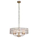 5 Light Pendant in Antique Brass - Clear Cut Faceted Glass (0711CLI106244)