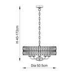 5 Light Pendant in Antique Brass - Clear Cut Faceted Glass (0711CLI106244)