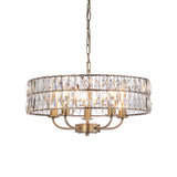 5 Light Pendant in Antique Brass - Clear Cut Faceted Glass (0711CLI106244)