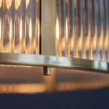 3 Light Pendant, Antique Brass Plated with Clear Ribbed Glass (0711RID106282)