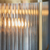 3 Light Pendant, Antique Brass Plated with Clear Ribbed Glass (0711RID106282)