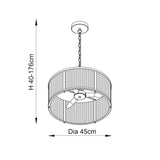3 Light Pendant, Antique Brass Plated with Clear Ribbed Glass (0711RID106282)