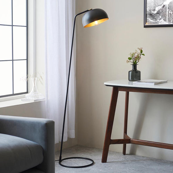 Modern Floor Lamp - Black and Antique Brass (0711BRA106337)