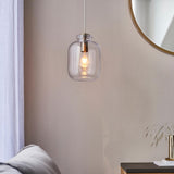 1 Light Pendant in Antique Brass with Clear Textured Glass (0711LYR106923)