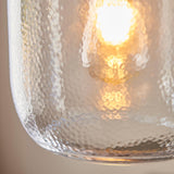 1 Light Pendant in Antique Brass with Clear Textured Glass (0711LYR106923)