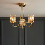 3 Light Semi Flush in Antique Brass with Clear Cut Glass Shades (0711BER107801)