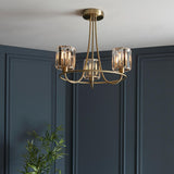 3 Light Semi Flush in Antique Brass with Clear Cut Glass Shades (0711BER107801)
