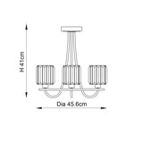 3 Light Semi Flush in Antique Brass with Clear Cut Glass Shades (0711BER107801)