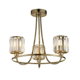 3 Light Semi Flush in Antique Brass with Clear Cut Glass Shades (0711BER107801)