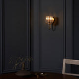 Wall Light in Antique Brass with Clear Cut Glass Shades (0711BER107803)
