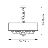 Sophisticated Statement 6 Light Pendant In Vintage Brass (0711HIG110722)