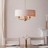 Sophisticated Statement 3 Light Pendant in Vintage Brass with Natural (0711HIG110723)