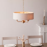 Sophisticated Statement 3 Light Pendant in Vintage Brass with Natural (0711HIG110723)