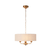 Sophisticated Statement 3 Light Pendant in Vintage Brass with Natural (0711HIG110723)