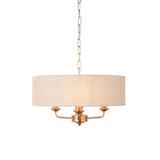 Sophisticated Statement 3 Light Pendant in Vintage Brass with Natural (0711HIG110723)
