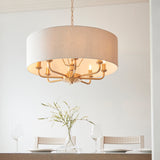Sophisticated Statement 8 Light Pendant In Vintage Brass (0711HIG110727)