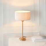 Sophisticated Statement Table Lamp - Vintage Brass and Natural Shade (0711HIG110728)
