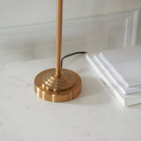 Sophisticated Statement Table Lamp - Vintage Brass and Natural Shade (0711HIG110728)