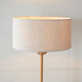 Sophisticated Statement Table Lamp - Vintage Brass and Natural Shade (0711HIG110728)